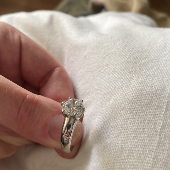 VINTAGE SIGNED SW SILAS WHITE 925 Sterling Silver CZ Engagement Ring SIZE 8 - Picture 4 of 4